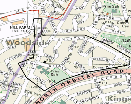 Area served by Leavesden Community Group